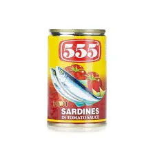 555 SARDINES IN TOMATO SAUCE W/CHILLI 155GM