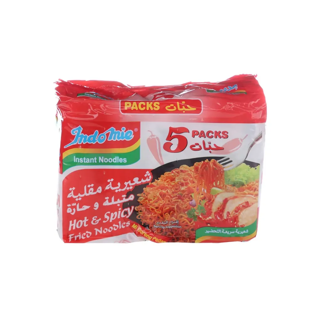 Indomie Hot & Spicy Noodle Packet 5 X 80 grams
